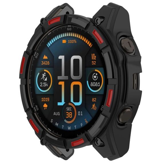 Per Garmin Enduro 3 Armour Hollow TPU Half Coverage Watch Custodia protettiva (nero rosso)
