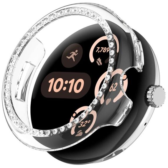 Per Google Pixel Watch 3 45mm Custodia protettiva per orologio con copertura parziale in PC elettrolitico diamantato (colore trasparente)