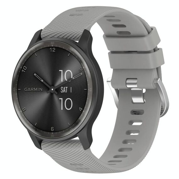 Per Garmin Venu 20mm cinturino in silicone tinta unita testurizzato a croce (grigio chiaro)