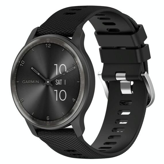 Per Garmin Forerunner 255 Music Cinturino per orologio in silicone tinta unita testurizzato incrociato da 22 mm (nero)