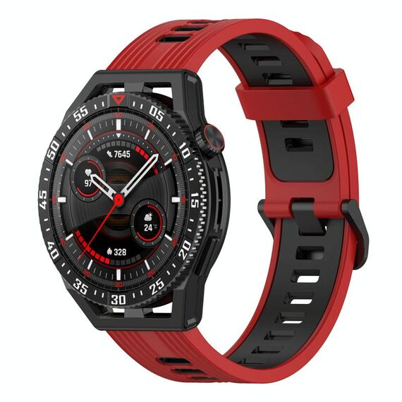 Per Garmin Forerunner 255 Music Cinturino in silicone bicolore verticale da 22 mm (rosso + nero)