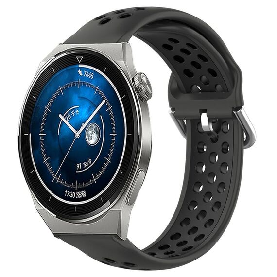 Per Huawei Watch GT3 Pro 43mm 20mm Cinturino sportivo in silicone traspirante traforato (nero)