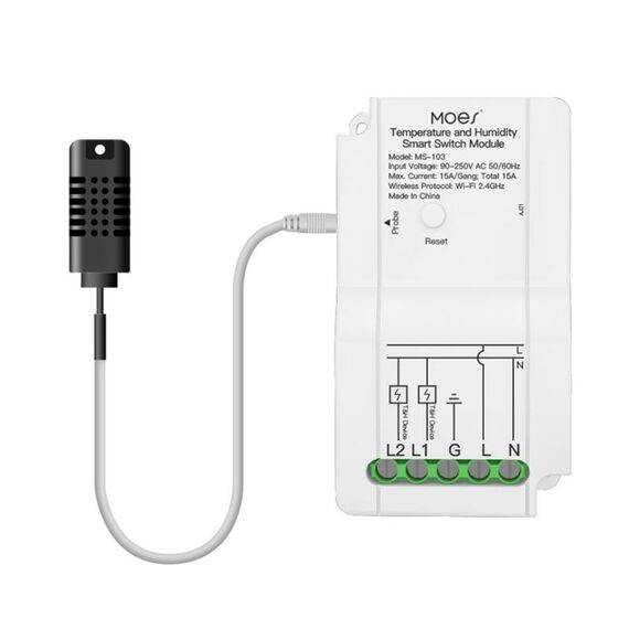 Modulo interruttore WiFi+sonda di temperatura e umidità Tuya Interruttore intelligente timer interruttore temperatura e umidità a due vie