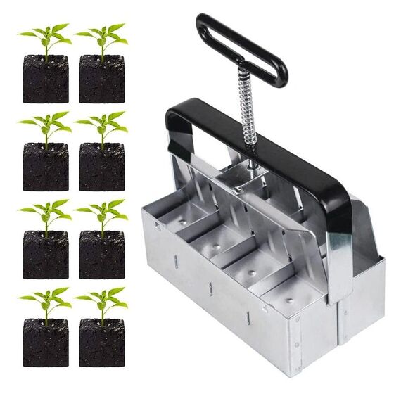 Il bloccante portatile per piantine produce otto blocchi di terreno da 2 x 2 pollici per la preparazione del giardino