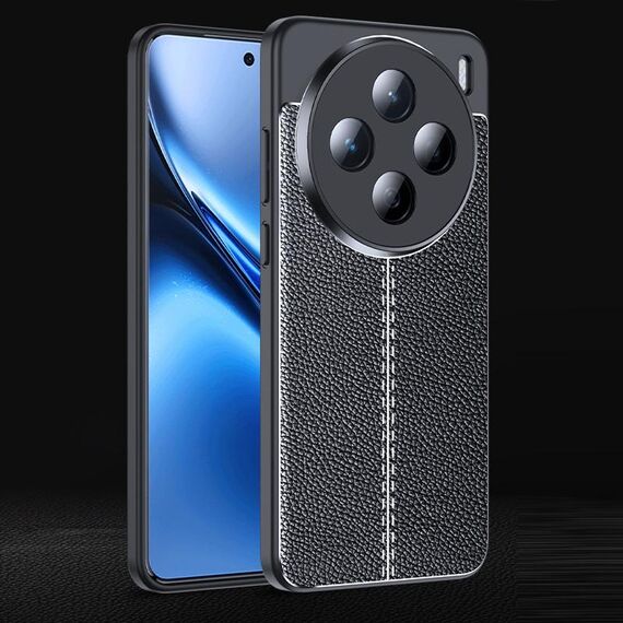 Per vivo X200 Custodia per telefono in TPU antiurto con texture Litchi (nero)