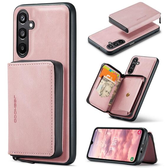Per Samsung Galaxy A16 5G JEEHOOD J02 Custodia in pelle con cerniera magnetica orizzontale (rosa)
