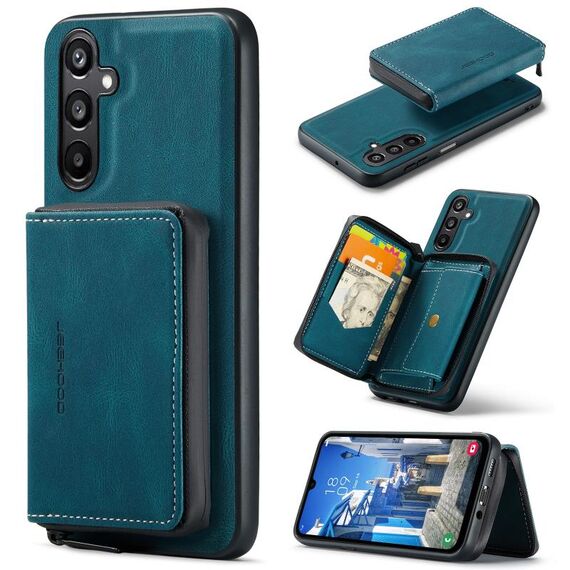 Per Samsung Galaxy A16 5G JEEHOOD J02 Custodia per telefono in pelle con cerniera magnetica orizzontale (blu)
