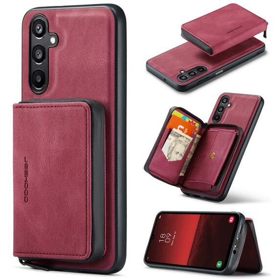 Per Samsung Galaxy A16 5G JEEHOOD J02 Custodia in pelle con cerniera magnetica orizzontale (rosso)