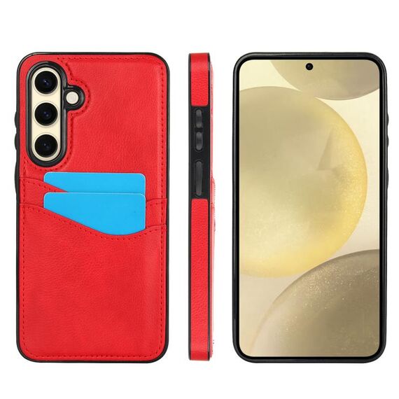 Per Samsung Galaxy S24 FE 5G Custodia per telefono con slot per schede in pelle Litchi (rosso)