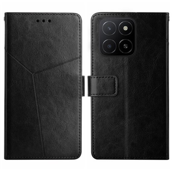 Per Honor X5b 4G / X5b Plus 4G Custodia per telefono in pelle con motivo a forma di Y (nero)