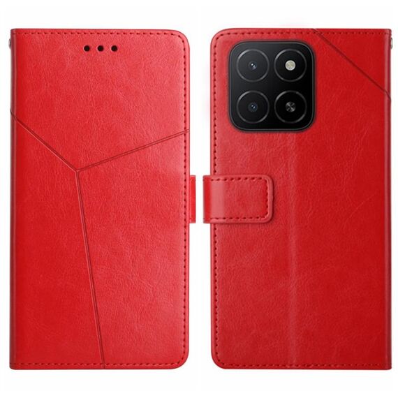 Per Honor X5b 4G / X5b Plus 4G Custodia per telefono in pelle con motivo a forma di Y (rosso)