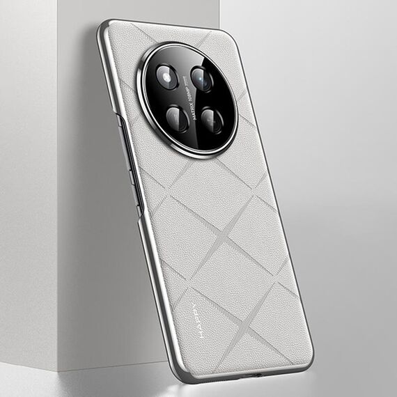 Per Honor X60 Pro Custodia per telefono in pelle liscia per PC (bianca)