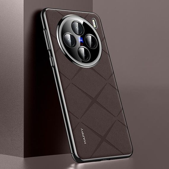 Per vivo X200 Custodia per telefono in pelle liscia per PC (marrone)