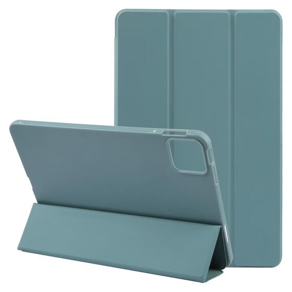 Custodia per tablet in pelle e silicone a tre ante per Honor Pad GT Pro (verde scuro)