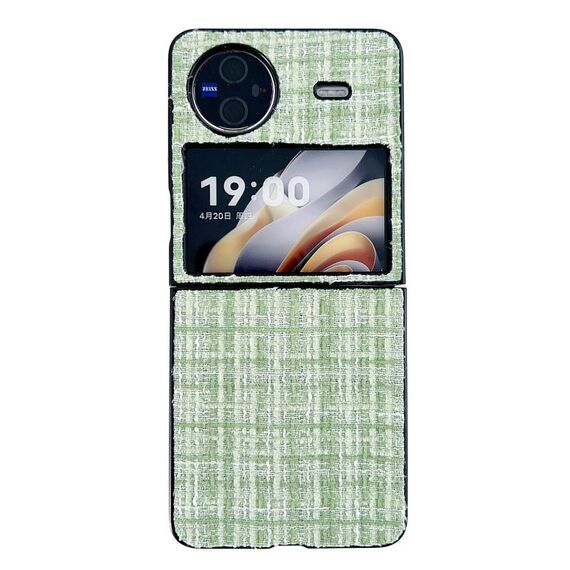 Per vivo X Flip Plaid Fabric PC Custodia protettiva per telefono (verde)