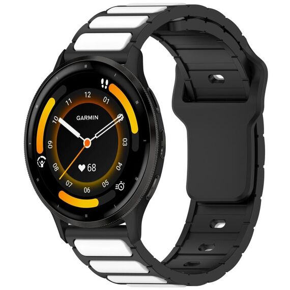 Per Garmin Watch 22mm Cinturino in silicone bicolore a forma di I (nero + bianco)