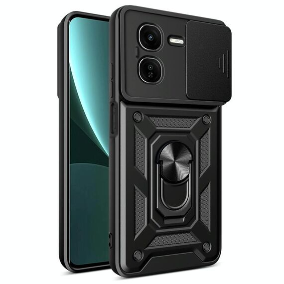 Per vivo iQOO Z9x Custodia per fotocamera scorrevole in TPU+PC (nero)