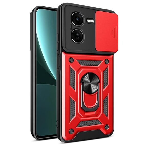 Per vivo iQOO Z9x Custodia per fotocamera scorrevole in TPU+PC (rosso)