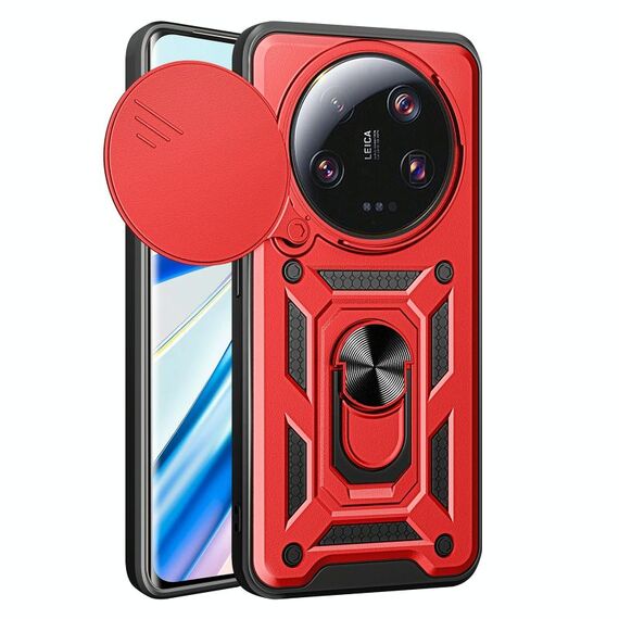 Per Xiaomi 13 Ultra Custodia per fotocamera scorrevole TPU Hybrid PC Phone Case Design (rosso)