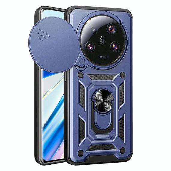 Per Xiaomi 13 Ultra Custodia per fotocamera scorrevole TPU Hybrid PC Phone Case (blu)