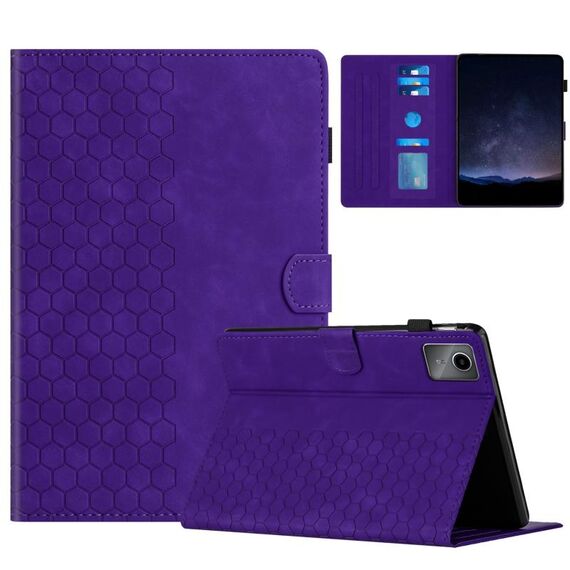 Per Lenovo Tab M11 / Xiaoxin Pad 2024 Custodia per tablet intelligente in pelle goffrata a nido d'ape (viola)