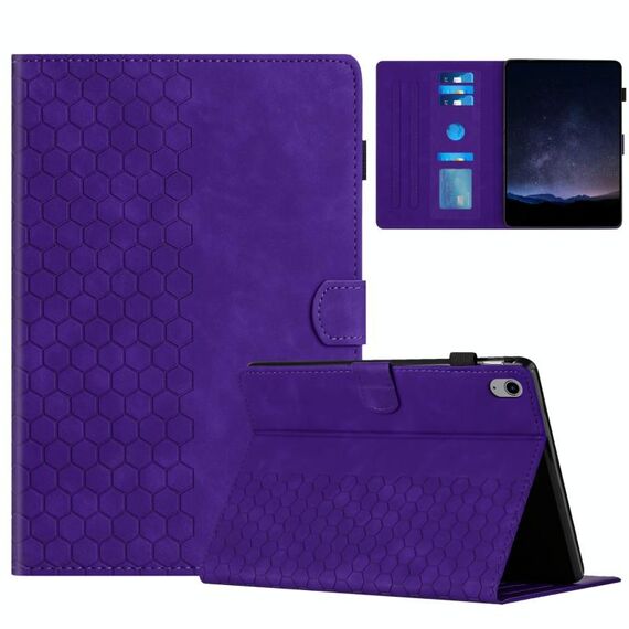 Per Lenovo Tab P11 J606F Custodia per tablet intelligente in pelle goffrata a nido d'ape (viola)