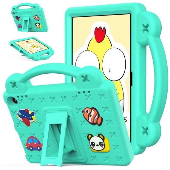 For Amazon Fire HD8 2024 / 2022 / HD8 Plus Handle Kickstand Children EVA Shockproof Tablet Case(MintGreen)