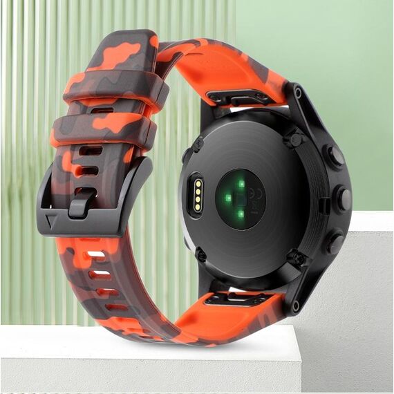 Per Garmin Fenix ​​8 MIP 47mm Camouflage 22mm Cinturino in silicone (mimetico arancione)