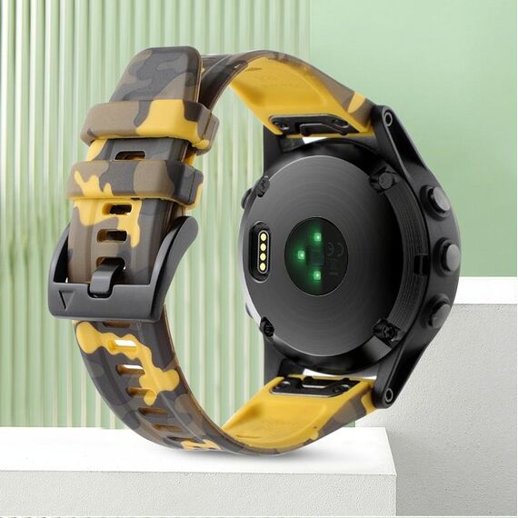 Per Garmin Fenix ​​8 MIP 47mm Camouflage 22mm Cinturino in silicone (giallo mimetico)