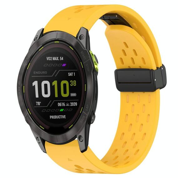 Per Garmin Enduro 3 Hole Folding Buckle 26mm Cinturino in silicone per orologio (giallo)