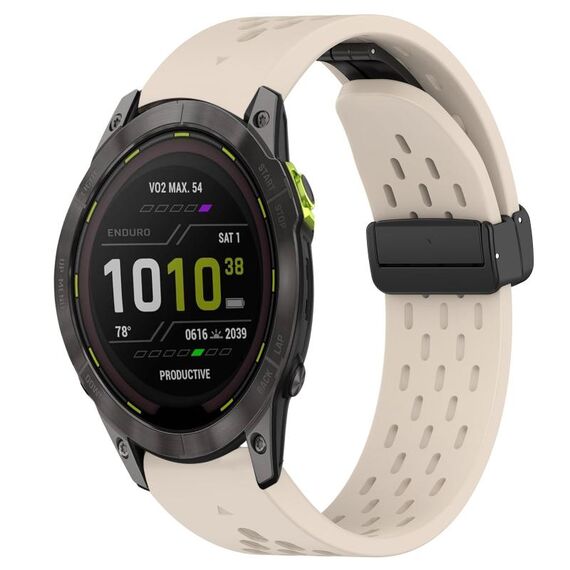 Per Garmin Enduro 3 Hole Folding Buckle 26mm Cinturino in silicone per orologio (colore Starlight)