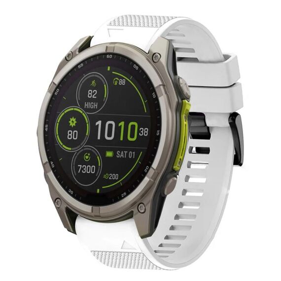 Per Garmin Fenix ​​8 MIP 51mm Quick Release 26mm Cinturino in silicone (bianco)