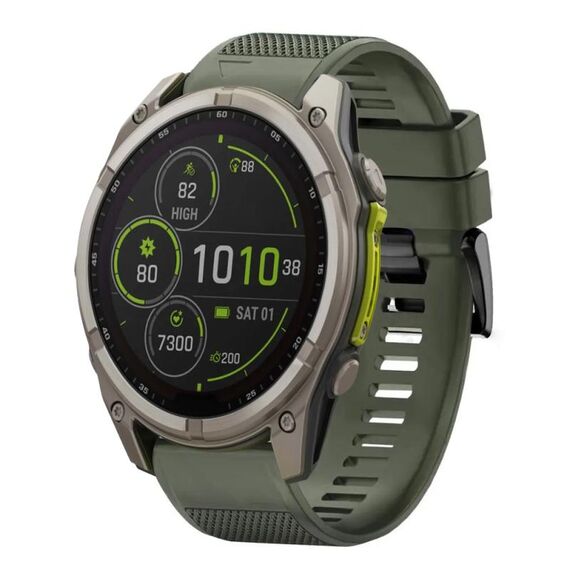 Per Garmin Fenix ​​8 MIP 51mm Quick Release 26mm cinturino in silicone (verde militare)