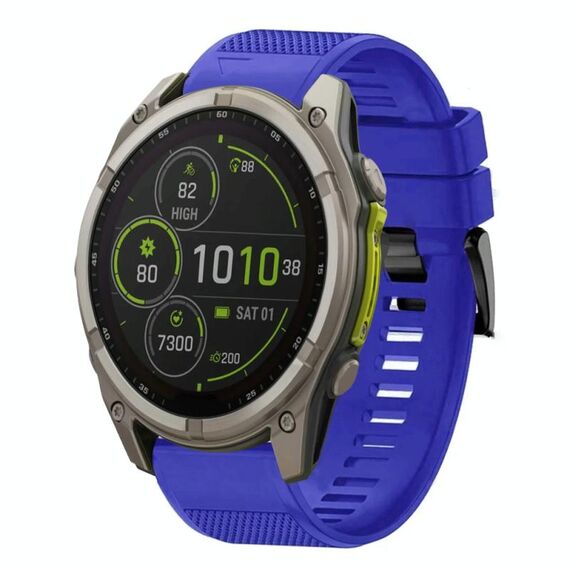 Per Garmin Fenix ​​8 MIP 51mm Quick Release 26mm Cinturino in silicone (blu scuro)