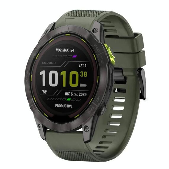 Per cinturino in silicone a sgancio rapido Garmin Enduro 3 da 26 mm (verde militare)