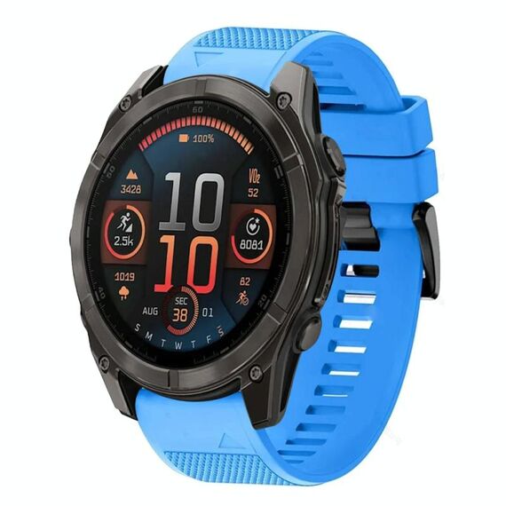 Per Garmin Fenix ​​8 AMOLED 47mm Quick Release 22mm Cinturino in silicone (blu cielo)