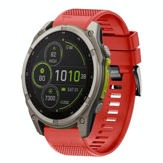 Per Garmin Fenix ​​8 MIP 47mm Quick Release 22mm Cinturino in silicone (rosso)