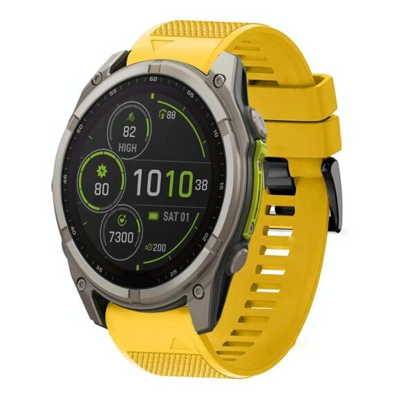 Per Garmin Fenix ​​8 MIP 47mm Quick Release 22mm Cinturino in silicone (giallo)