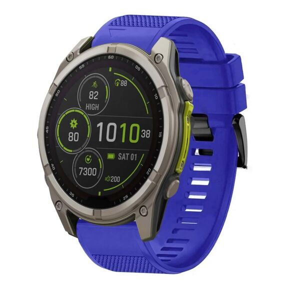 Per Garmin Fenix ​​8 MIP 47mm Quick Release 22mm cinturino in silicone (blu scuro)