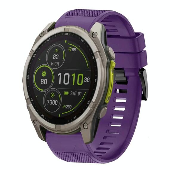 Per Garmin Fenix ​​8 MIP 47mm Quick Release 22mm Cinturino in silicone (viola)
