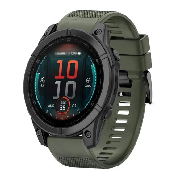 Per Garmin Fenix ​​E 47mm Quick Release 22mm cinturino in silicone (verde militare)