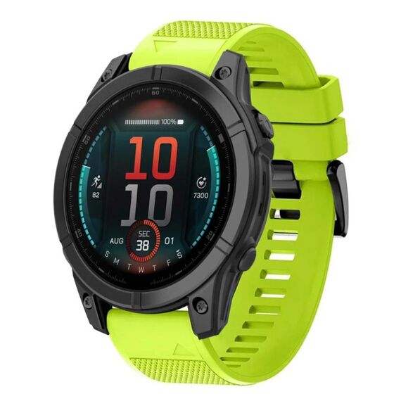 Per Garmin Fenix ​​E 47mm Quick Release 22mm cinturino in silicone (verde lime)