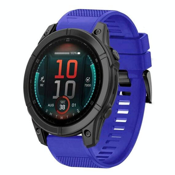 Per Garmin Fenix ​​E 47mm Quick Release 22mm cinturino in silicone (blu scuro)