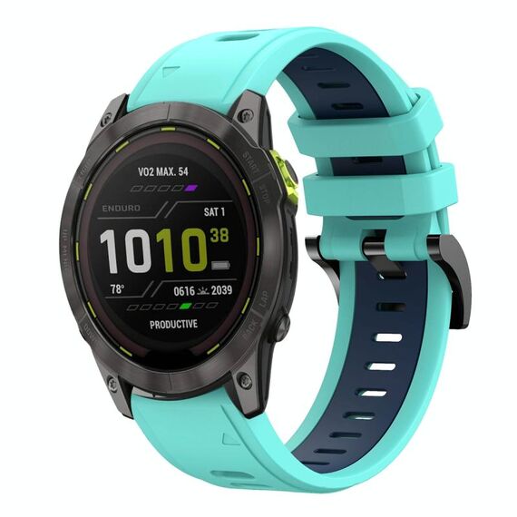 Per Garmin Enduro 3 Sports cinturino in silicone bicolore da 26 mm (verde menta + blu notte)