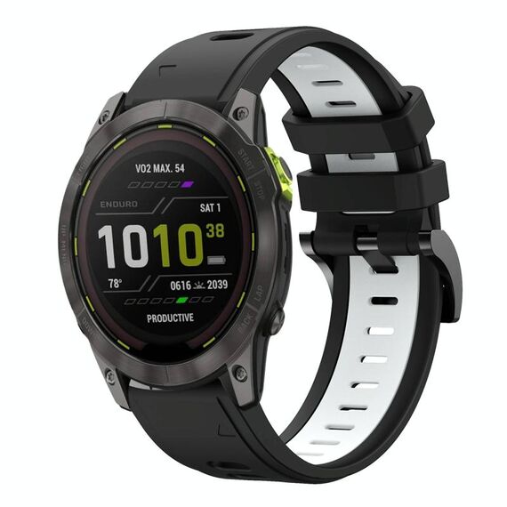 Per Garmin Enduro 3 Sports cinturino in silicone bicolore da 26 mm (nero+bianco)