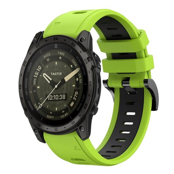 Per Garmin Tactix 7 AMOLED Sports cinturino in silicone bicolore da 26 mm (lime+nero)