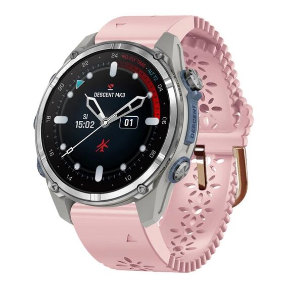 Per Garmin Descent Mk3 43mm Cinturino in silicone traspirante da 20mm (rosa)