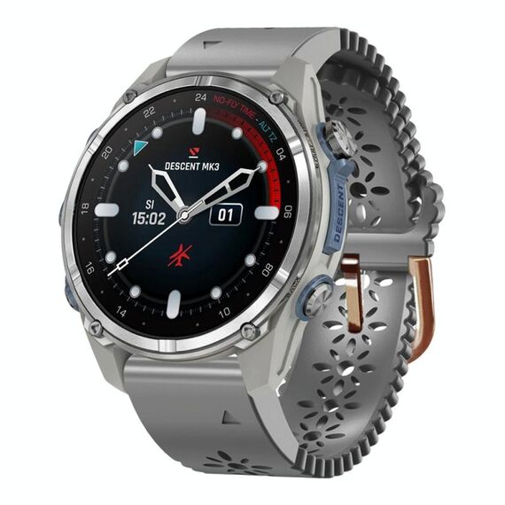 Per Garmin Descent Mk3 43mm Cinturino in silicone traspirante da 20mm (grigio)