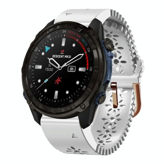 Per Garmin Descent Mk3i 43mm Cinturino in silicone traspirante da 20mm (bianco)