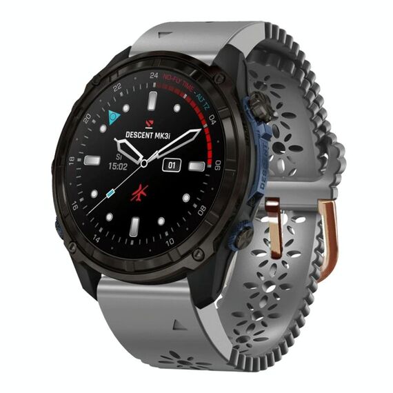Per Garmin Descent Mk3i 43mm Cinturino in silicone traspirante da 20mm (grigio)